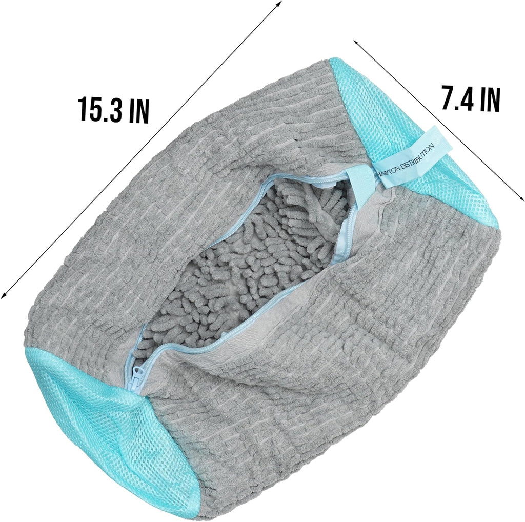Shoe Washing Machine Bag 2 Pack, Laundry Shoe Bag for Washer and Dryer, Shoe Cleaning Bags for Sneakers, Deep Cleaning Machine for All Shoes Types With Self-locking Zipper (Gray, 2 Pack)