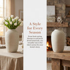 White Floor Vase, Large 20 Inch Tall Decorative Vase for Pampas Grass, Farmhouse Flower Vases, Rustic Vases Minimalist Home Decor for Living Room, Entry Way, Table, Weddings
