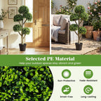 Goplus 46" Artificial Boxwood Topiary Tree, Fake Potted Boxwood Tree with 5 Ball-Shaped Topiaries, Realistic Decorative Faux Outdoor Plant for Indoor, Front Porch, Patio, Home, Office (1)