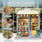 Book Nook Kit, DIY Miniature House Kits for Adult and Teens, Dollhouse Tiny Booknook Garden House Bookshelf, DIY Craft Gifts for Family and Friends (Anna's Blue Blossom)