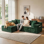 Bashaw 108" Cloud Sectional Boneless Couches Sofa with Chaise, Modular L-Shape Couch Deep Seat Memory Foam Compressed Sofa for Living Room