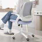 NEO CHAIR Office Desk Gaming Ergonomic Computer Chair with Lumbar Back Support Adjustable Height Swivel Rolling Wheels Flip-up Arms Mesh Chair for Home Vanity (Purple)