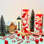 Christmas Vase Filler 10091 PCS Red White Vase Filler Beads Water Beads Candy Cane Christmas Vase Filler for Holiday Party Decor