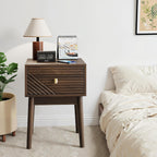 Mid Century Modern Nightstand Set of 2,Side Table with Storage Drawer,Bedside Table for Living Room Bedroom,Walnut