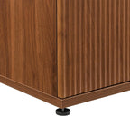 Yechen 94.6" Walnut Fluted Sideboard Buffet Cabinet with Storage and 8 Doors, Mordern Credenza Storage Cabinet with Adjustable Shelves, Media Console Table, for Living Room Dinning Kitchen(2 PCS)