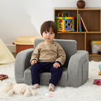 Toddler Couch, 2-in-1 Toddler Chairs Comfy 1-3 Years Old, Toddler Chair for Girls and Boys, Kids Couch Bed Fold Out, Convertible Baby Sofa to Lounge Chair for Playing, Reading, Napping, Grey