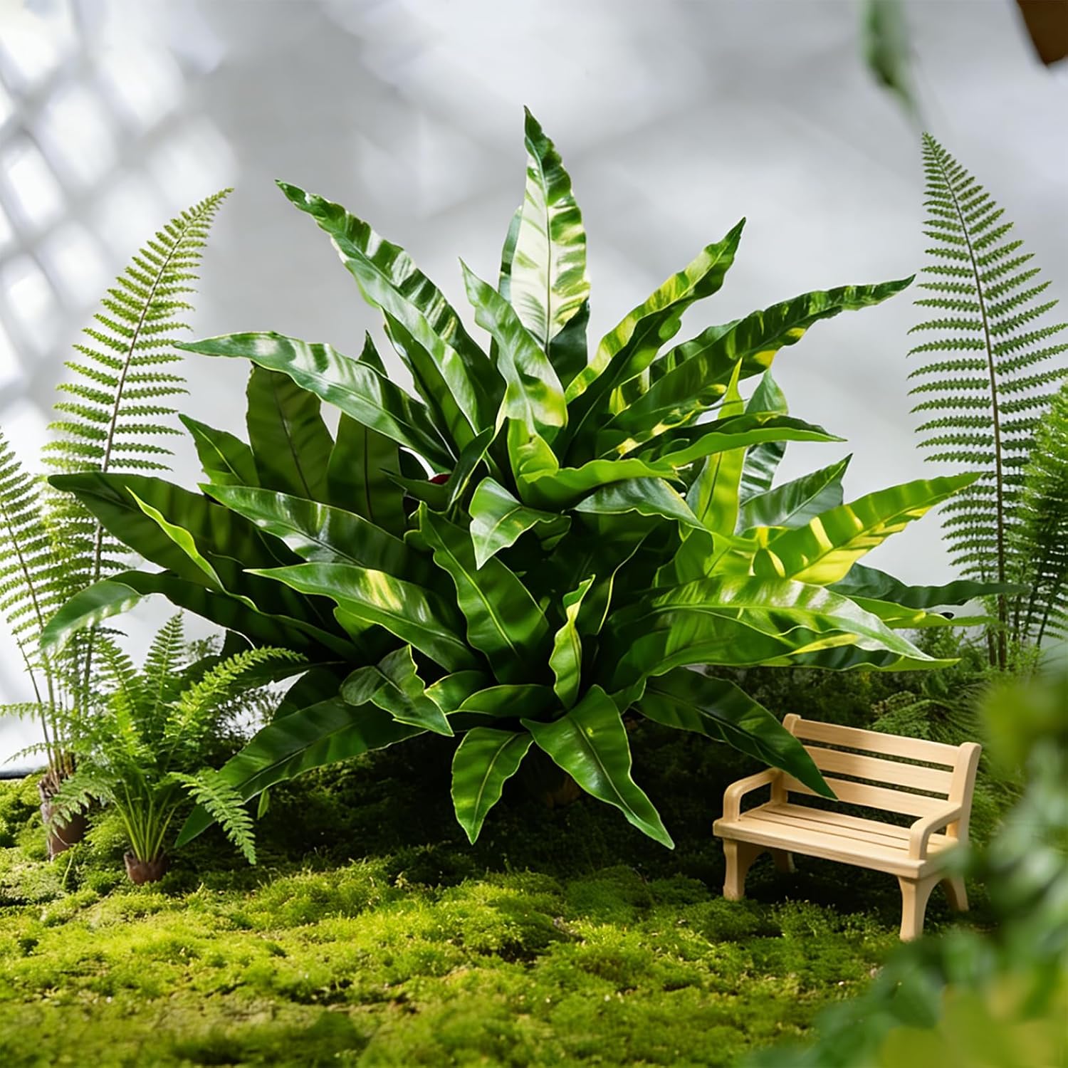 4Pcs Fake Ferns,Faux Outdoor Plants UV Resistant,3D Real Touch Fake Plants Total 60 Blades,Weatherproof Artificial Plants Outdoor Indoor for Garden Porch Home Office Living Room Decor