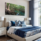 24"x 48" Canvas Wall Art Florida Fresh Water Springs Cypress Tree Swimming Hole Natural Beauty Framed Pictures Painting Prints Large Wall Art for Living Room Bedroom Abstract Home Wall Decor Artwork