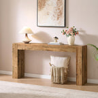 Reclaimed Solid Wood Console Table for Entryway, 63" Long Rectangular Sofa Table Behind Couch, Modern Farmhouse Hallway Entry Table for Living Room, Hallway, Foyer, 10 Mins Easy Assembly