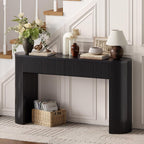 55 Inch Console Table with 2 Drawers, Entryway Tables with Storage,Black | Fluted Sofa Table Behind The Couch, Hallway Tables, Mid-Century Modern Foyer Table for Entryway, Hallway, Living Room