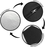 Heritage Kids Round Soccer Foam Filled Bean Bag Chair 24" x 16", Plush Sherpa Sports-Themed Foam Stuffed Ottoman Pouf, Lightweight Kids Room Decor, Playroom & Bedroom Seating