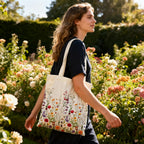 METALPHA Aesthetic Tote Bag for Women Girls - Resuable Double-Sided Printed Canvas Tote Bag with Snap Closure and Pocket