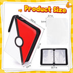 Card Binder – 9 Pocket Zipper Collection Album, Premium PU Holder, Double-Sided Display for 900 Cards, Includes 5 Hard Plastic Sleeves for Game Cards, Sports Cards