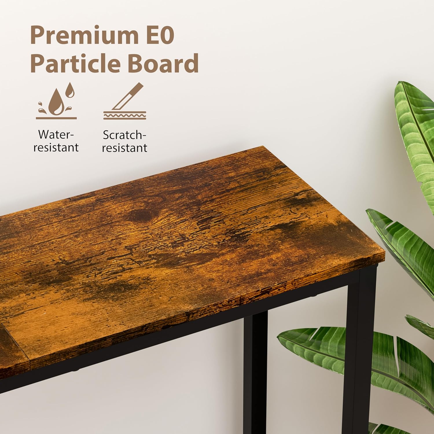 GRLEAF 2 Pack Narrow Console Table, 29.5" Small Entryway Table, Thin Hallway Table Skinny Sofa Side Display Table for Entrance, Bedroom, Living Room, Foyer, Corridor, Office - Rustic Brown (9.5" Deep)