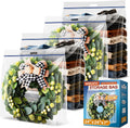 Extra Large Clear Wreath Storage Plastic Bag with Handle For Halloween Summer Christmas Decoration or Clothing Blanket Comforters Bed Sheets Pillows, 4 Pack, 24"x24"x7"