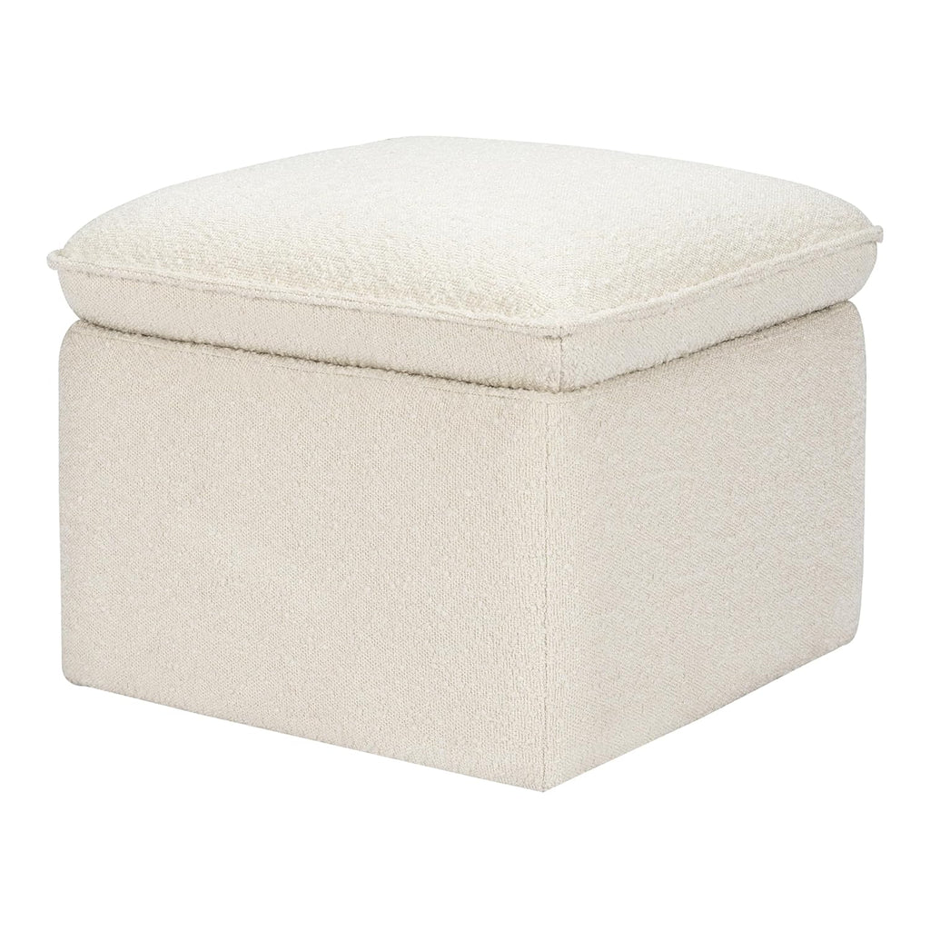 Babyletto Cali Storage Ottoman in Ivory Boucle, Greenguard Gold Certified