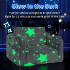 Toddler Couch, Glow in The Dark Kids Couch 2 in 1 Sofa Bed, Convertible Flip Open Toddler Sofa Couch Bed, Kids Sofa for Playroom Bedroom