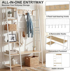 Garvee Coat Rack, Hall Tree with Shoe Bench for Entryway, Entryway Bench with Coat Rack, 4-in-1, with 8 Removable Hooks, Industrial Entryway Furniture