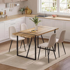 Dining Table Set for 4, Modern Table and Chairs Set of 4, 5 Piece Dining Table Set Include Wooden Rectangle Kitchen Table and 4 Fabric Chairs Ideal for Kitchen Dining Room Easy to Assemble