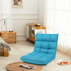 Giantex Floor Sofa Chair Video Gaming Chair with 14 Adjustable Position, Padded Back Support Floor Cushioned Seat, Folding Lazy Chair for Meditation, Reading, Watching, Living Room Recliner(Turquoise)