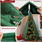 Upright Christmas Tree Storage Bag 7.5Ft,Christmas Tree Covers for Upright Storage for 7 Ft /7.5 Ft Artificial Christmas Trees with Ornaments,Equipped with Patented Support Rod Technology-Green