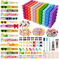 50 Set Personalized Cheer Pins Spirit Clip Kit, Wooden Color Clothespins with 200 Beads, 58 Resin Charms & Gem Stickers, DIY Team Spirit Pins Making Kit for Sports Party, Classroom & Cheer Events