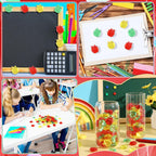 60pcs Mini Apples, Fake Apples Artificials Red Yellow Green Fake Fruit Acrylic Decor Back to School Crafts Ornaments for Vase Filler Ice Rocks Party Supplies Home School Table Decor