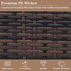 Outdoor Storage Bench, Wicker Rattan Deck Box with 2-Inch Thick Soft Cushion, Water Resistant Cushion Cover with Zipper for Patio Backyard Deck Poolside, Brown Gradient, 42 Inch