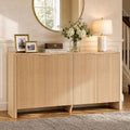CHITA 61" Sideboard Buffet Cabinet with Storage, Living Room Accent Cabinet with Doors and Adjustable Shelves, for Bar, Kitchen, Oak
