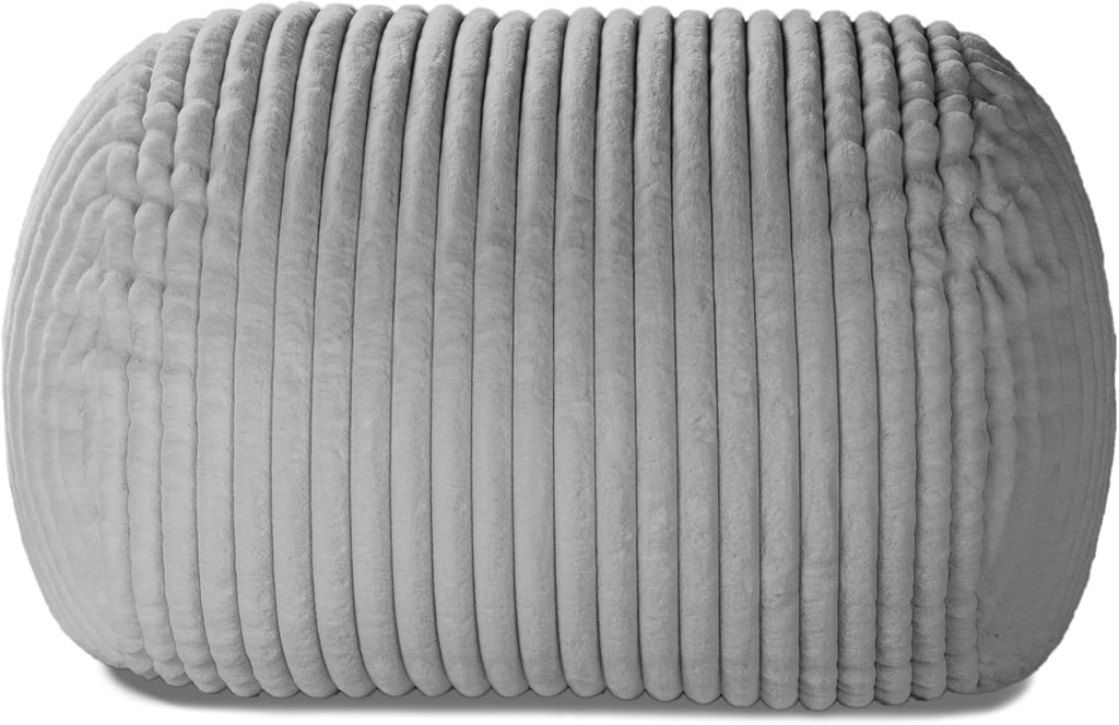 Jaxx 5.5 ft Bean Bag Loveseat, Premium Faux Fur, Mondo Grey