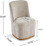 Christopher Knight Home Lucy Chenille Upholstered Dining Chairs Set of 2, Sturdy Wooden Dining Chair with Pedestal Base, Modern Kitchen Chairs with Solid Back, Versatile Indoor Usage, Oatmeal