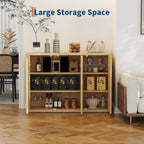 Garvee Fluted Sideboard Buffet Cabinet with Storage, Modern Accent Sideboard with Doors and Adjustable Shelves, Credenza Buffet Table Entryway Cabinets for Dining Living Room Kitchen Hallway