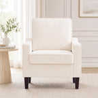 Huatean Hoom Comfy Accent Chair for Living Room, Upholstered Armchair Single Sofa Chair for Bedroom, Office and Waiting Room, Mid Century Modern Reading Chair with Sturdy Legs, Beige