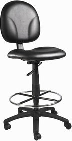 Boss Office Products Stand Up Caressoft Drafting Stool Without Arms in Black (B1690-CS)