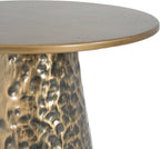 GDFStudio 19.5" Vintage End Table Metal Retro Side Table Small Sofa Coffee Hand-Hammered Texture Iron Rustic Lightweight Side Tables for Living Room Bedroom Home Office, Copper-Colored