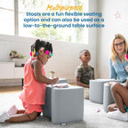 ECR4Kids SoftZone Toddler Modular Stool Seating Set, Classroom Furniture, Grey, 2-Pack