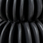 Bloomingville Decorative Pleated Stoneware Vase, Black