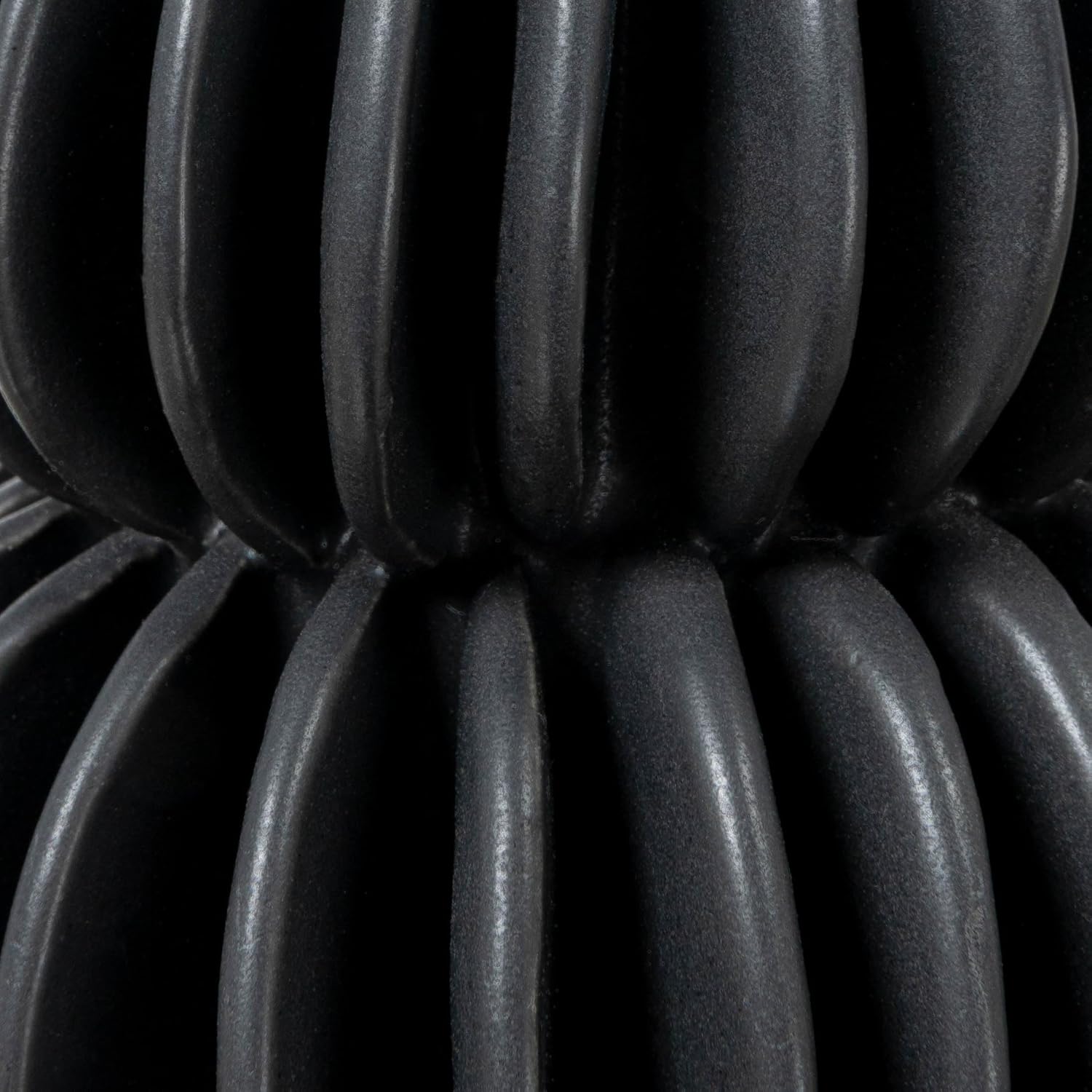 Bloomingville Decorative Pleated Stoneware Vase, Black