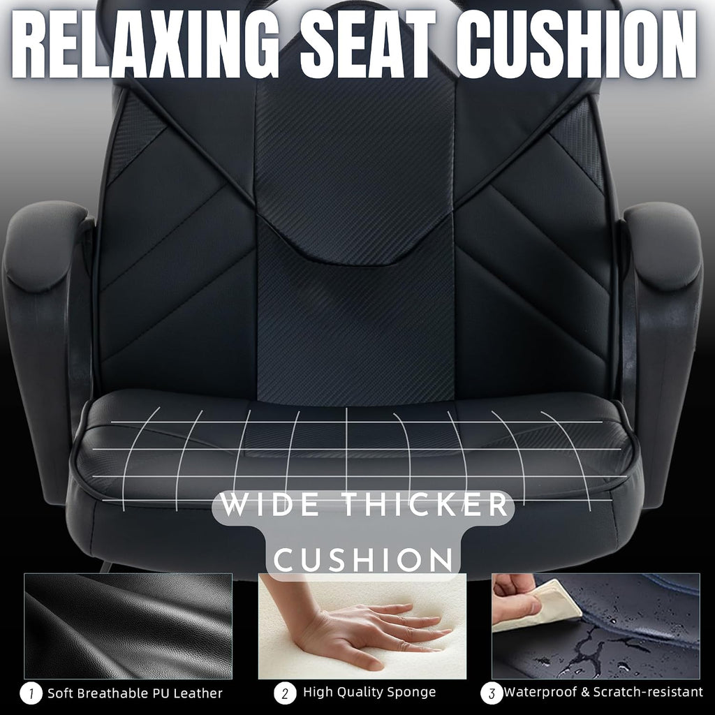Ergonomic Computer Gaming Chair Home Office Racing Executive Video Task Desk PU Leather for Adults Teens Kids Gamer