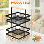 Tea Bag Organizer, 2-Tier 360° Rotating Tea Bag Holder Organizer, 8-Baskets Tea Holder Accessories Holds 120+ Tea Bags, Gift for Decor Kitchen, Cabinet, Bar Countertop Storage