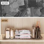 JOYZAN Purse Organizer for Closet, Adjustable Shelf Dividers for Closet Organizer Clear Acrylic Closet Purse Organizer Detachable Handbag Storage Separator Dividers for Home, Office - 4 Pack