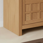 Walker Edison Booker Modern Sideboard/TV Stand with Adjustable Cabinets, 74 Inch, Heritage Oak