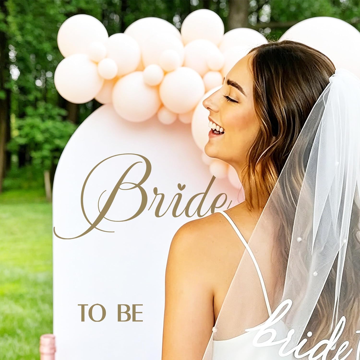 Bride to Be Decal, Bridal Shower Balloon Arch Backdrop Decor for Wedding, Engagement Party Decoration (Bride to Be Sign)
