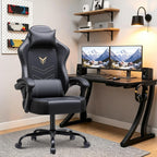 GTPLAYER Gaming Chair for Adults, Big and Tall 300LBS Heavy Duty Office Chair, Ergonomic High Back Lumbar Support and Wide Comfy Cushion with Linkage Armrests, Black Without Pedals