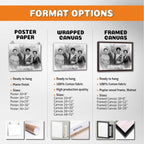 Custom Pencil Drawing from Photos – Charcoal Style Portrait – Merge Family Photos, Add Passed Loved One – Memorial Gift with Angel Wings – Personalized Canvas from Picture – In Memory of Mom