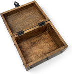 Nautical Cove Treasure Chest Wooden Box with Antique Iron Lock and Skeleton Key (Small 8x6x4.5) - Storage and Decor – Pirate Keepsake Chest, Decorative Storage Box with Hinged Lid