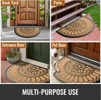 Mibao Front Door Mat Indoor Outdoor Entrance, Semicircular Entrance Mat, Half Round Waterproo Non-Slip Durable Rubber Door Mats, Low Profile Heavy Duty Doormat for Garage, Patio, 30" x 18", Yellow