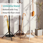 Coat Rack, Coat Rack Freestanding with Umbrella Holder, Adjustable Height Shelf with 12 Hooks, Used In The Bedroom, Living Room, Office To Hang Clothes, Hats, Bags