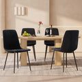 Dining Chairs Set of 4, Modern Kitchen Dining Room Chairs, Ergonomic Velvet Dining Chairs Upholstered Cushion Seat and Sturdy Metal Legs (Black)