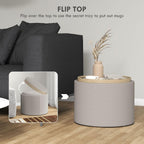 Storage Ottoman with Reversible Lid and Concealed Storage for Living Room